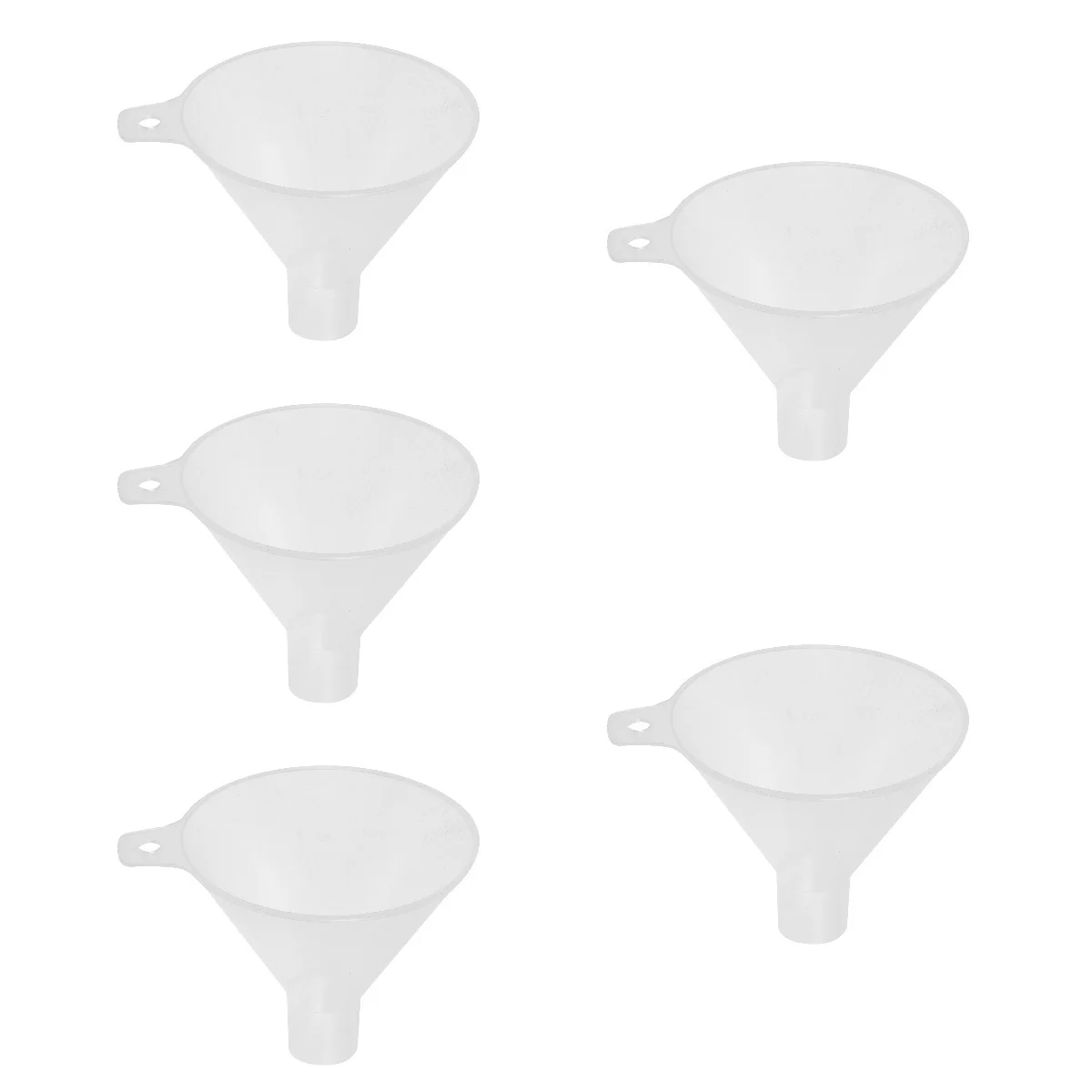

5pcs Set of 5 Scientific Filling Funnel Bottles Canning Funnels Laboratories Transparent