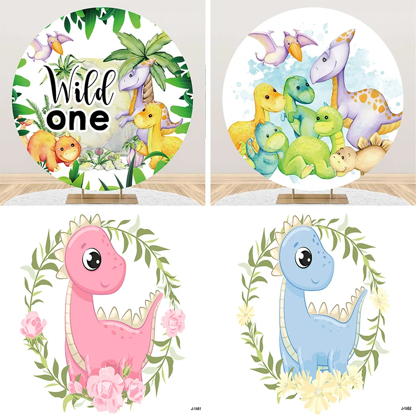 

Round Backdrop Dinosaur Party Circle Background Dinosaur Photo Studio Party Decor Candy Table Banner Covers