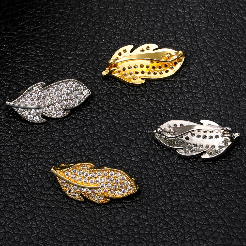 Juya Micro Pave Zircon Hollow Flower Square Connector Pendants Accessories For DIY Women Fashion Pearls Jewelry Making Material