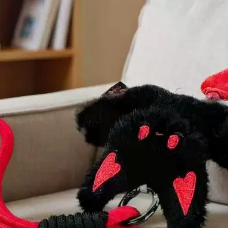 Halloween geïnspireerde kleine duivel vleermuis pluche pop sleutelhanger; Unieke Lanyard sleutelhanger tas hanger verjaardagscadeau voor meisjes