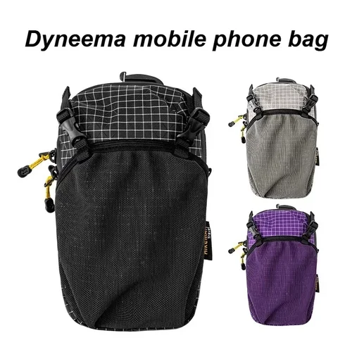 Imagen 2 del producto Dyneema Bolsa porta botella de agua Bolsillo para teléfono y correa de ajuste rápido Nylon impermeable 420D para ciclismo Senderismo Camping Essentials