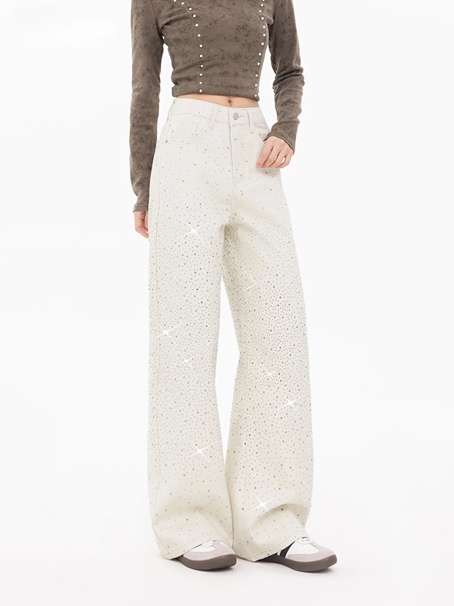 

Женские повседневные джинсы EDX с прямыми штанинами, очень мягкие, свободные, широкие брюки, летняя новинка, удобные, из хлопка, с естественной талией, на молнии