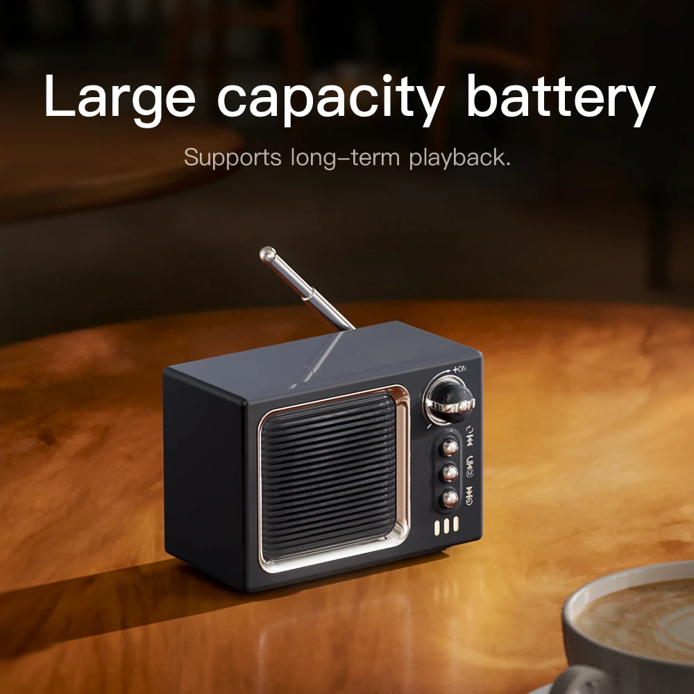 Speaaker Bluetooth Vintage Mini, alat bantu tidur kebisingan putih, Soundbar, kotak musik suara Hifi nirkabel, panggilan bebas genggam, pemutar musik kartu TF