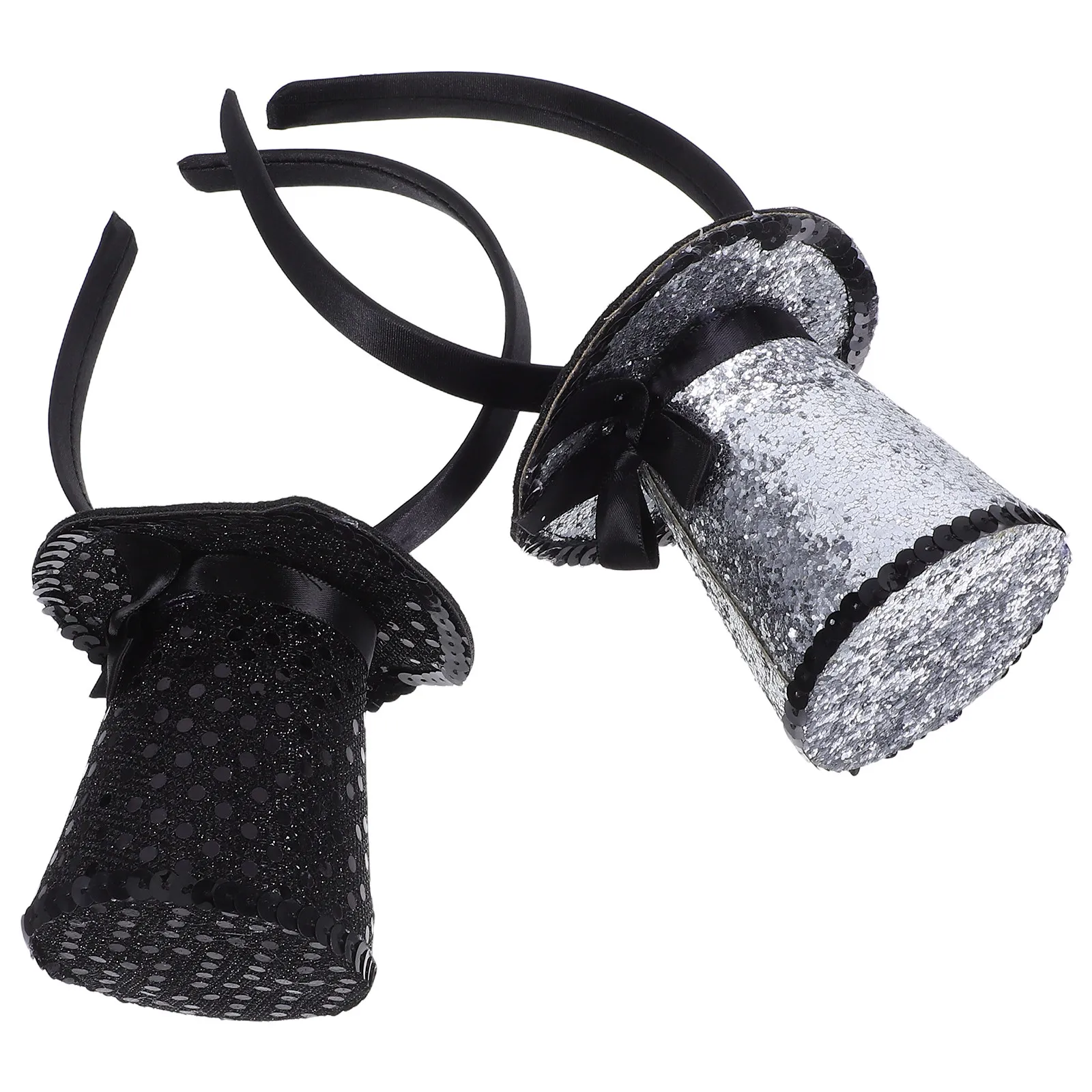 

2 шт. мини-шляпки-федоры с блестками, праздничные повязки на голову для женщин, для праздников, карнавалов, Нового года, Марди Гра, чаепитий