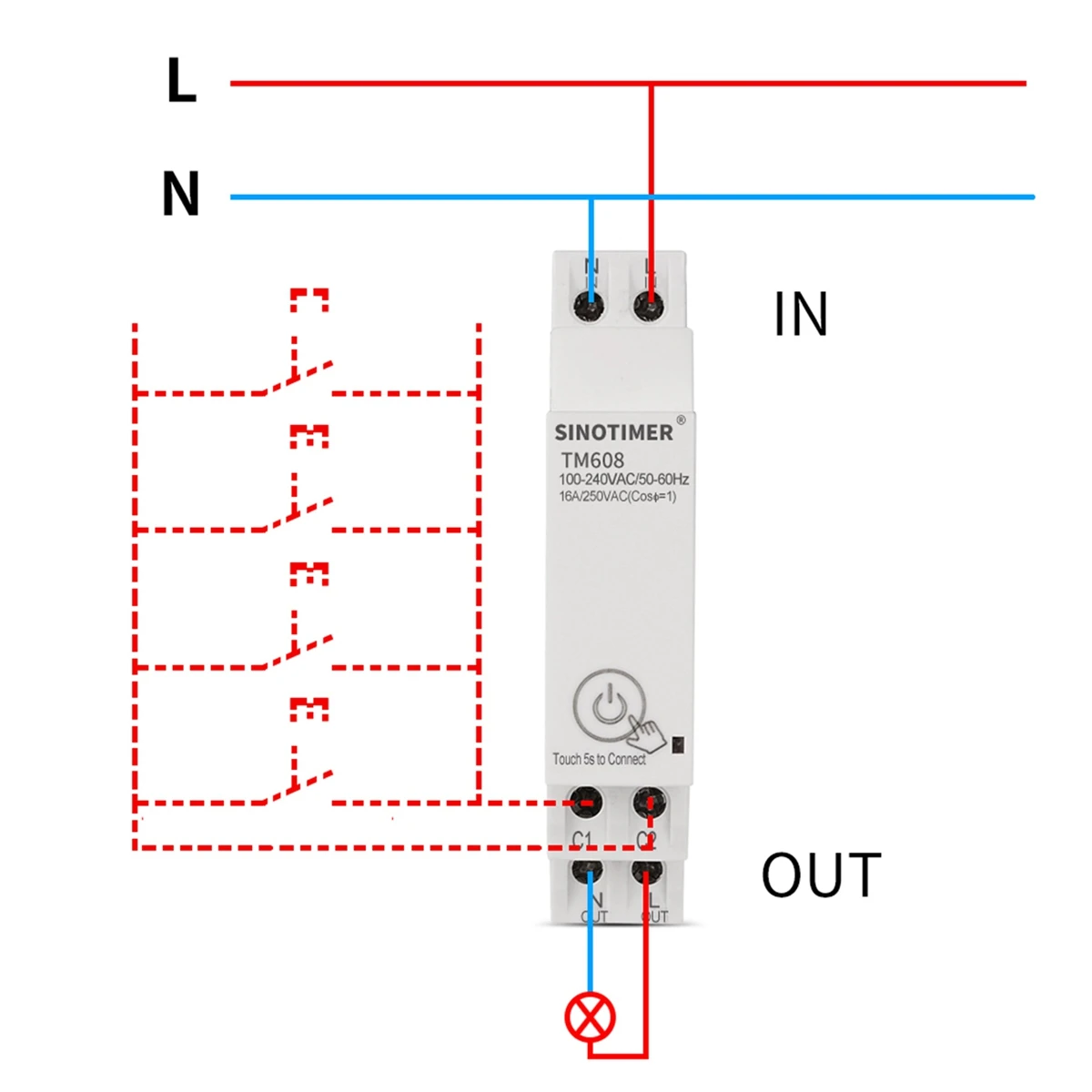 SINOTIMER-interruptor inteligente TM609, temporizador inalámbrico con WiFi, Control por aplicación remota Tuya, cuenta atrás, luz de escalera para el hogar, 220V, 110V