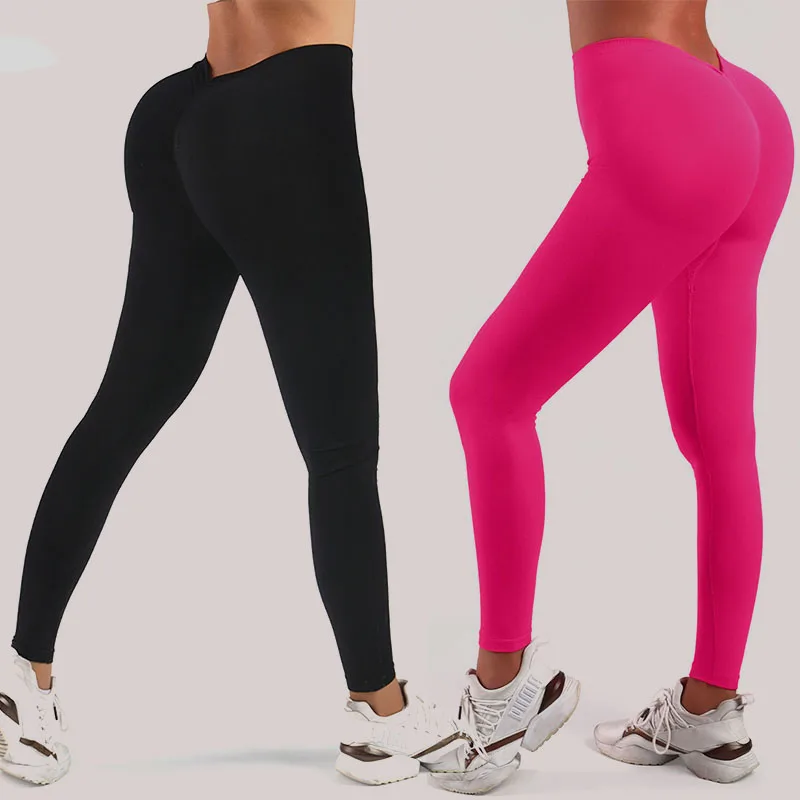 

Sports pants for women, V-waist yoga pants, compression and fitness exercises, tight fitting and hip lifting pants
