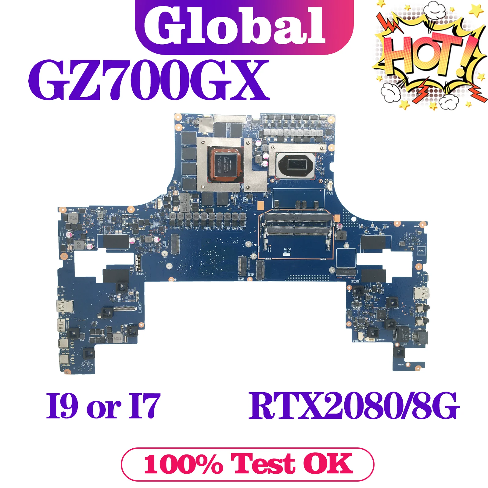 

KEFU Mainboard For ASUS GZ700GX GZ700G AZ700G AZ700GX Laptop Motherboard I9-9980HK RTX2080/8G I7 CPU MAIN BOARD