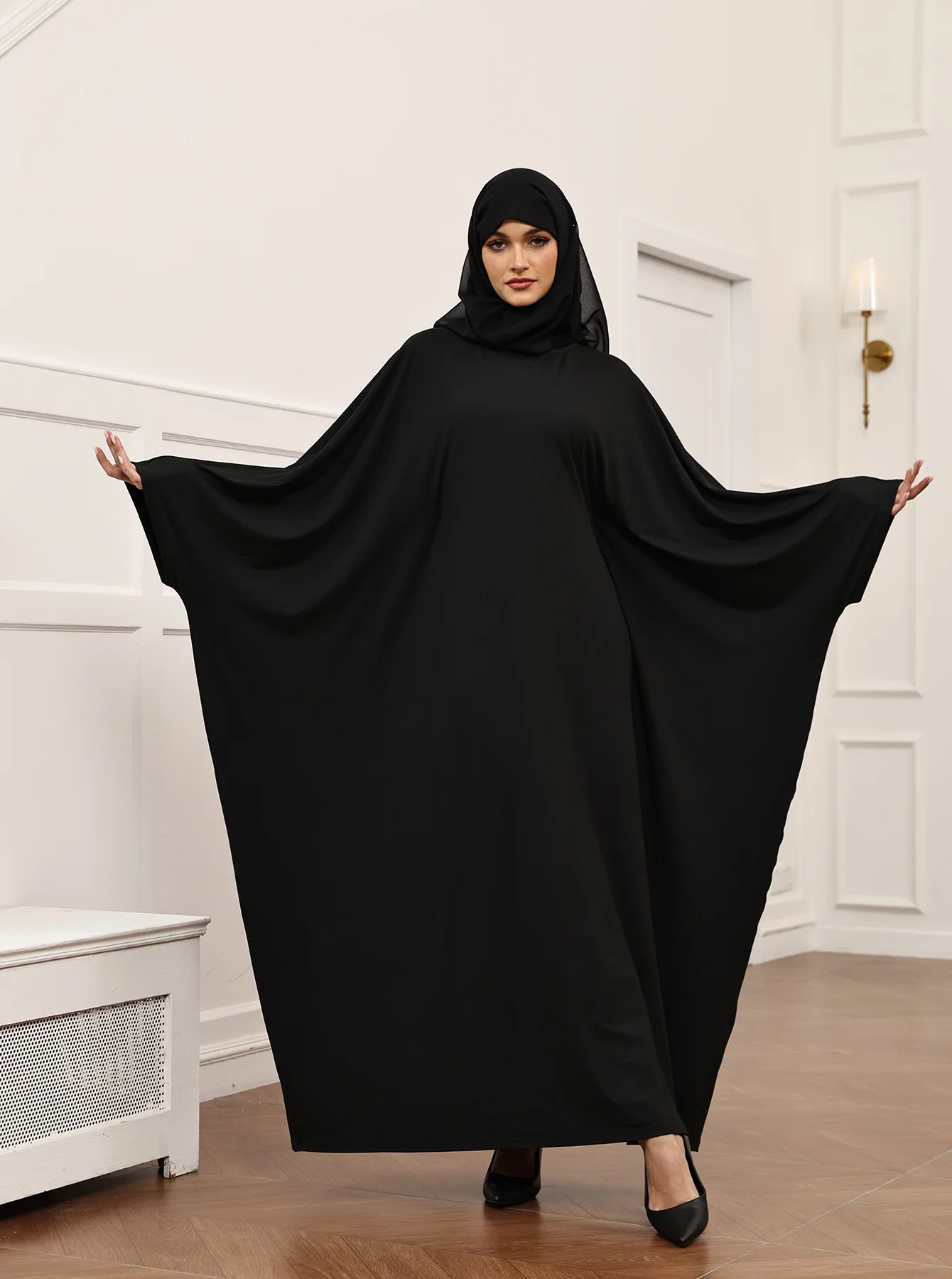 

New Islamic Clothing Ramadan Dress Muslim Abayas With Hijab Women Jalabiya Long Sleeve Modesty Maxi Dresses Loose Kaftan Islamic