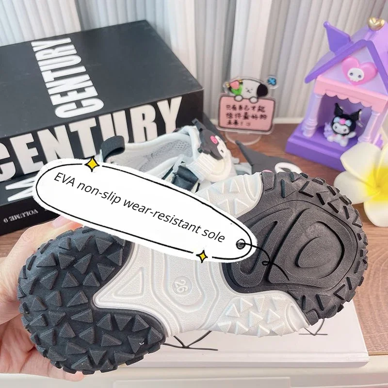 Anime Cartoon Kuromi Mädchen Sandalen Mode neue rutsch feste leichte Freizeit schuhe Sommer Soft Bottom Kinder Strands chuhe