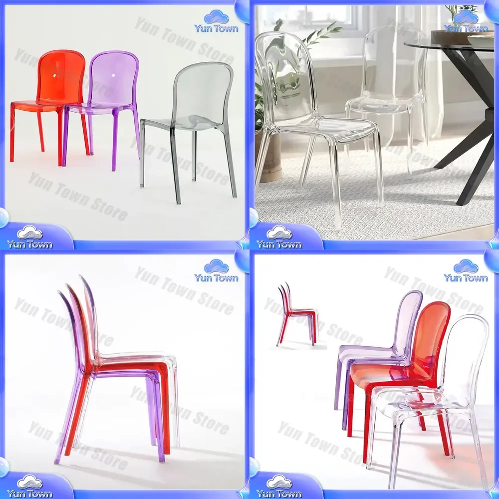 for Nordic acrylic chair for modern dining room transparent crystal makeup chair simple plastic chair for home office trendy