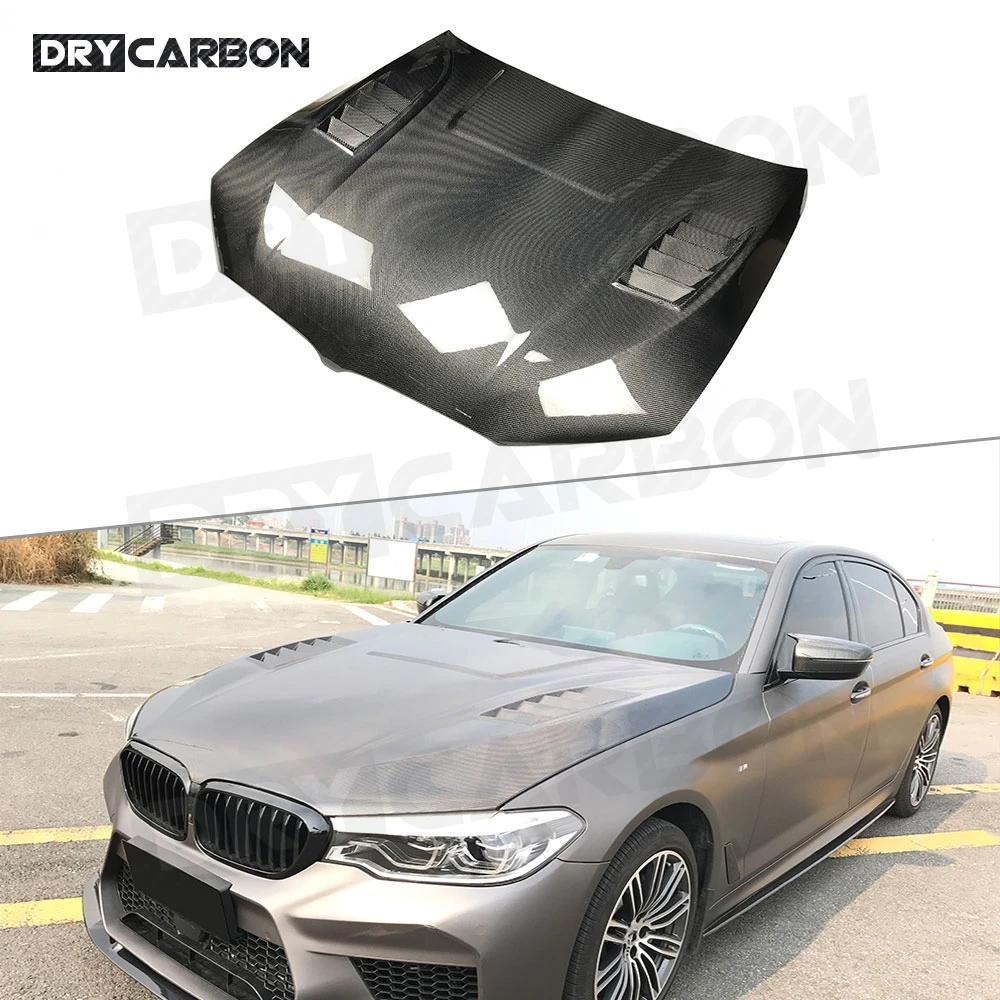 Dry Carbon Fiber Engine Bonnet for BMW 5 Series G30 F90 M5 Sedan 2017 - 2020 Car Hood Cover Body Kits Car Styling FRP