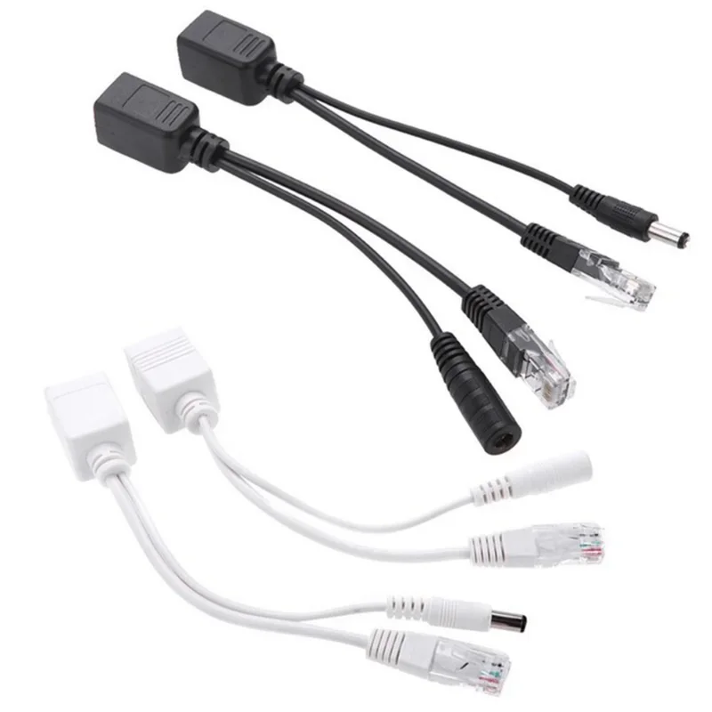 10pcs(5pairs) POE Adapter cable Connectors Passive Power cable Ethernet PoE Adapter RJ45 Injector + Splitter Kit   12V 24V 36V