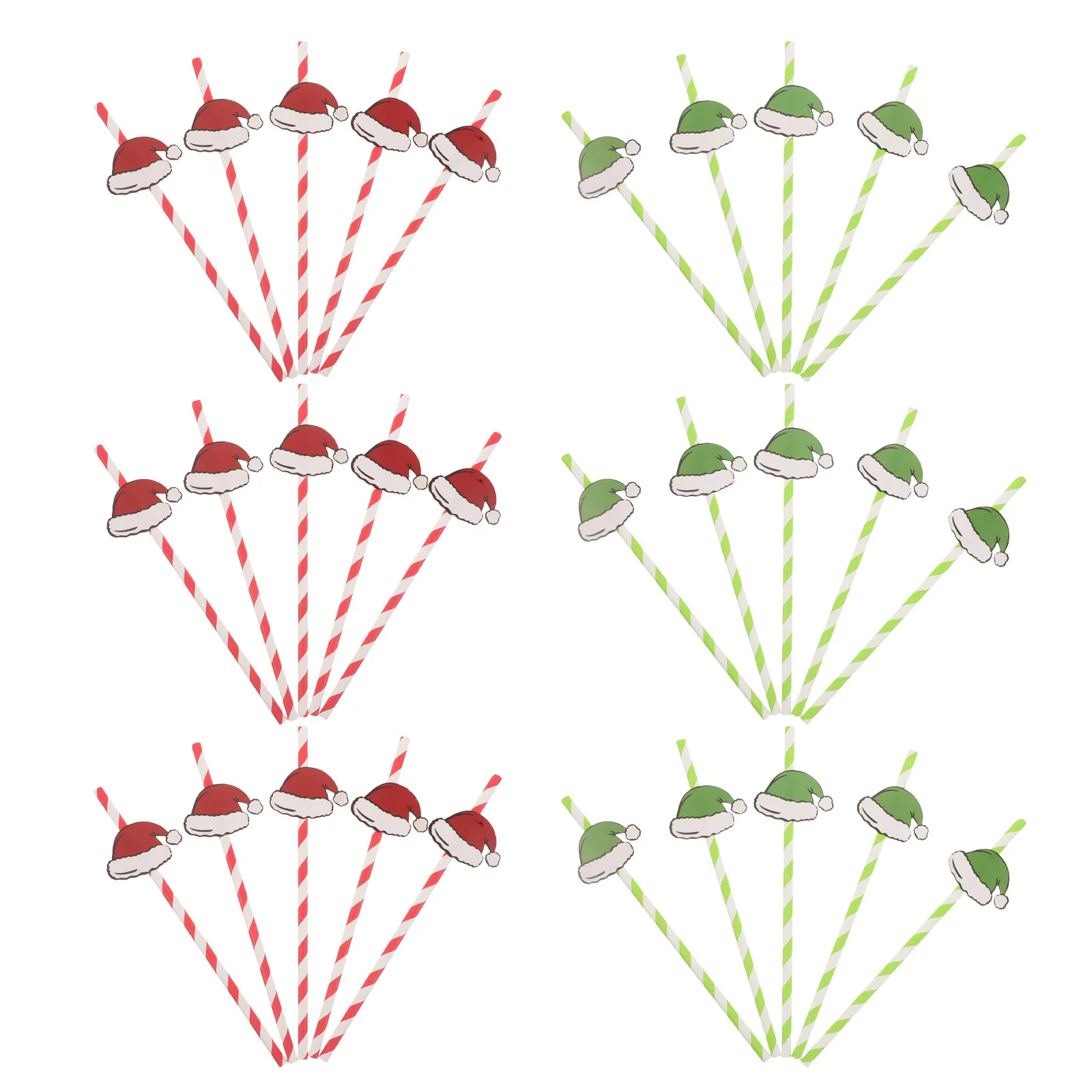 40Pcs Christmas Paper Straws Creative Candy Cane Striped Disposable Straws for Holiday Party Cocktail Dessert Table Decorations