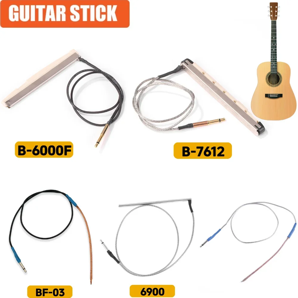 Palo de pastilla de guitarra piezoeléctrica para guitarra acústica folclórica, sillín de puente, palo de recogida integrado, piezas de guitarra para instrumentos musicales, 1 Uds.
