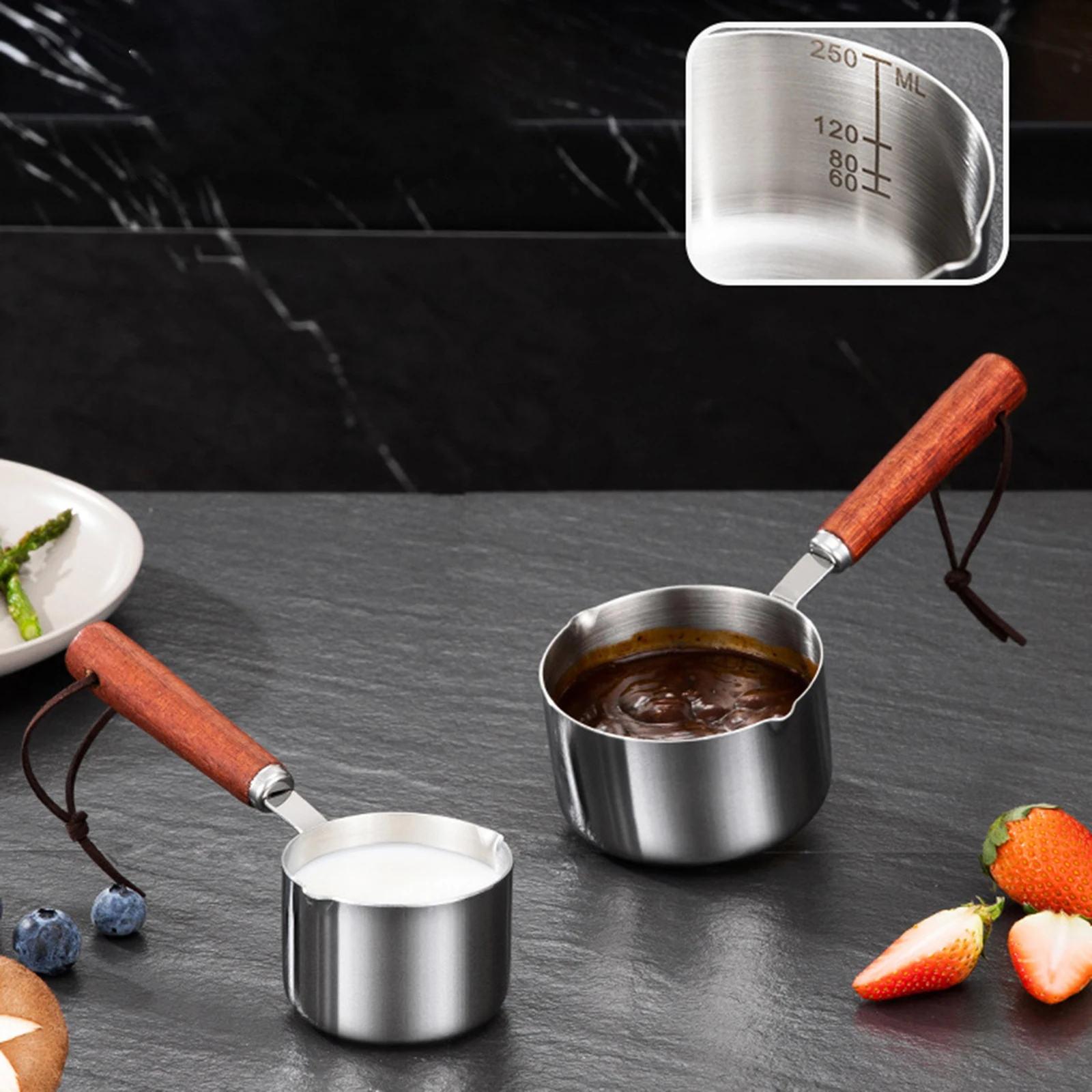 Stainless Steel Mini Soup Pot Easy to Clean Small Cookware Butter Melting Pot Nonstick Small Saucepan for Restaurant