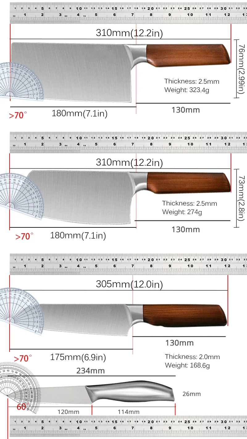 Kitchen Knife Chef Knife Slicer Ultra-sharp Stainless Steel Meat Chopping Cleaver Fish Vegetable Slicing Chop Butcher Knife