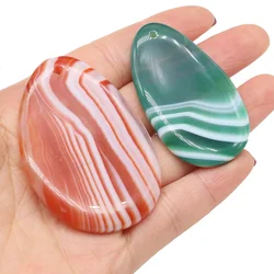 Natural Stone Crystal Black Grey Green Stripe Agates Pendant for DIY Jewelry Making Necklace Gift For Women Size 30x50-40x55mm