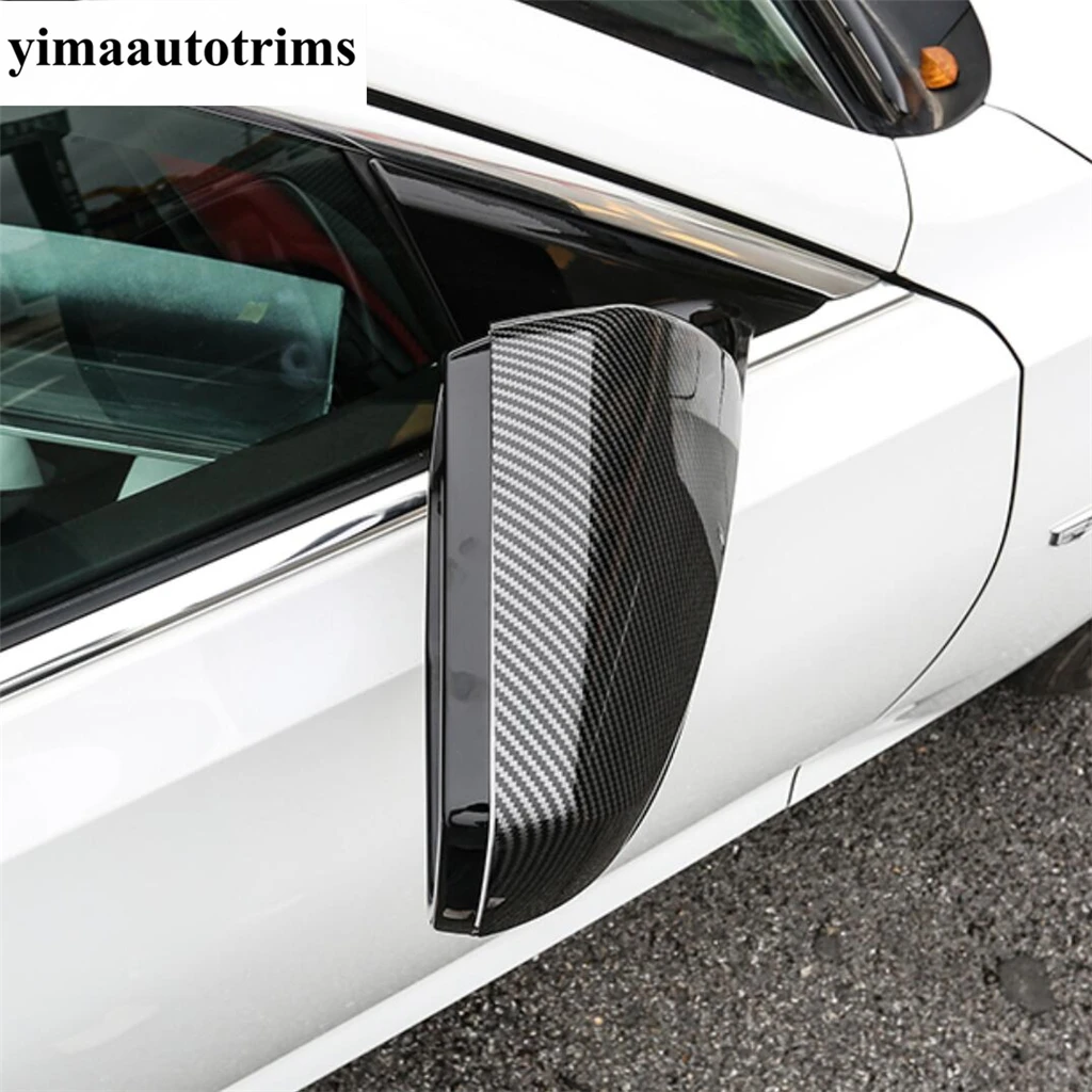 

Car Door Rearview Mirror Rain Frame Eyebrow Decoration Cover Trim Carbon Fiber Accessories For Cadillac CT5 CT5-V 2020 - 2024
