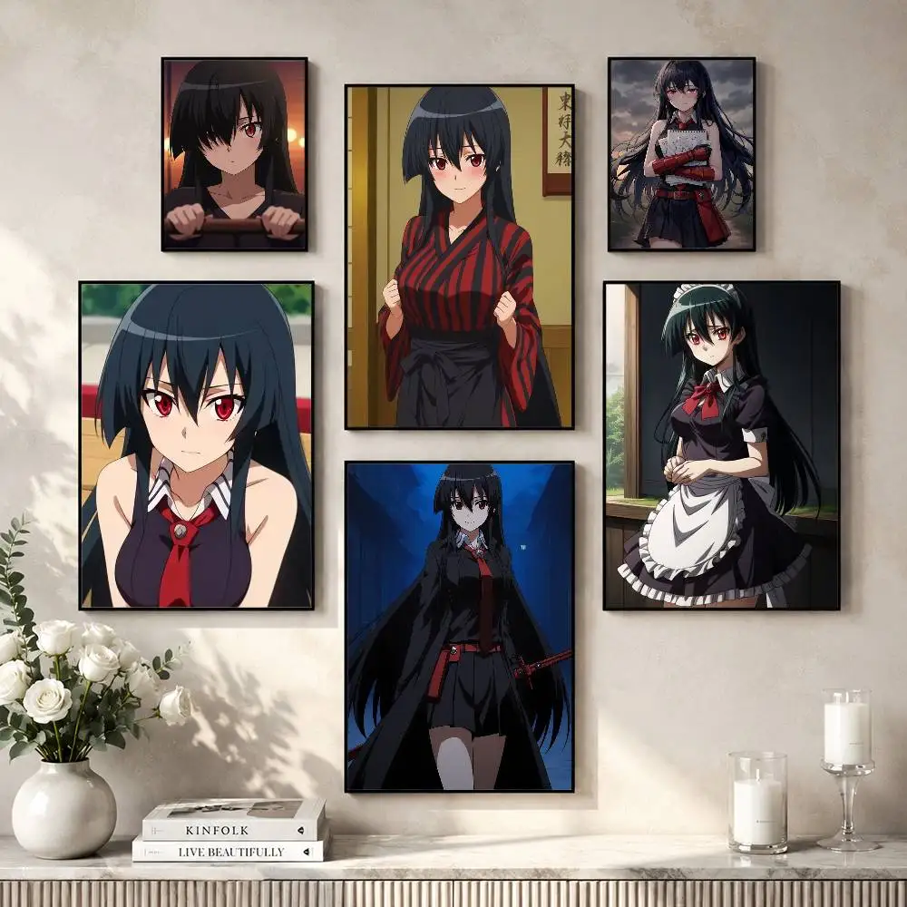 Anime Akame Hot Akame G-Ga KILL Poster Versatile HD Waterproof Wall Art Self-Adhesive Decor for Any Space Ideal Gift