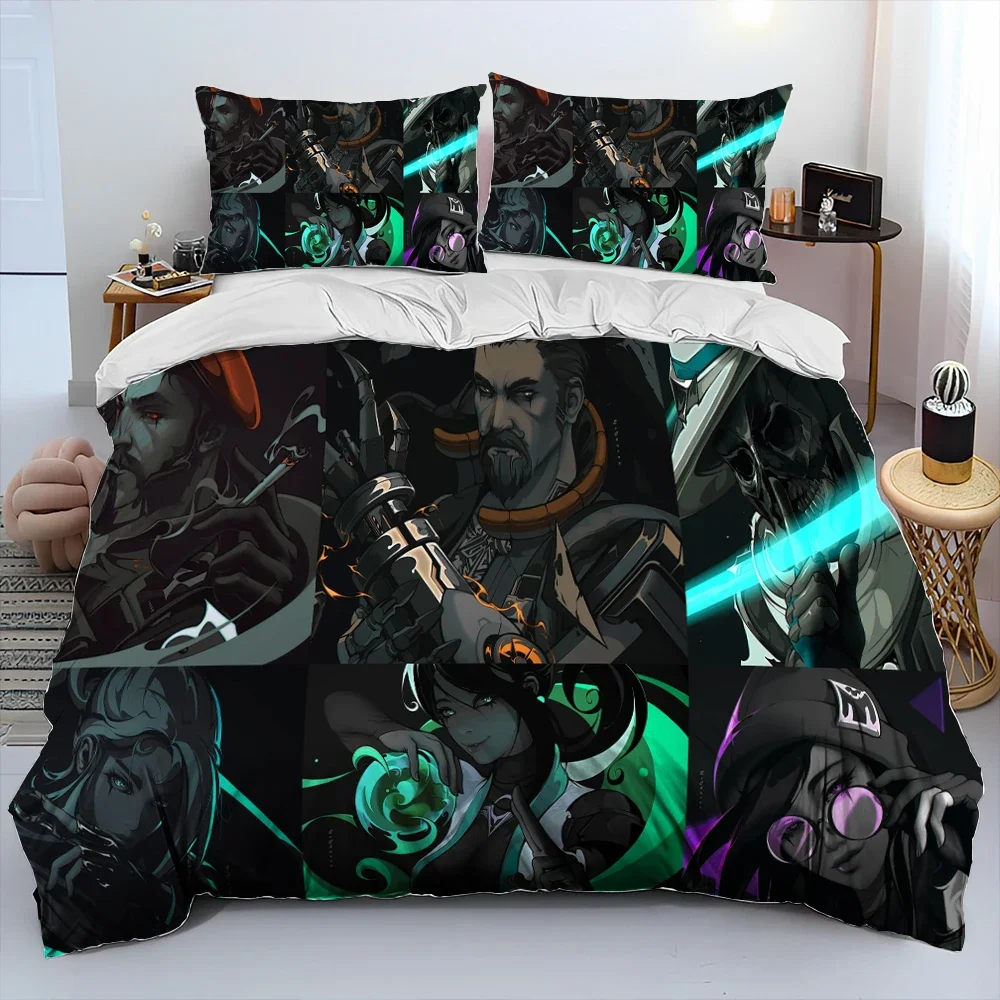 3D Print Game VALORANT Cartoon Bedding Set Boys Girls Twin Queen King Size Duvet Cover Pillowcase Bed boys Adult Home Textiles