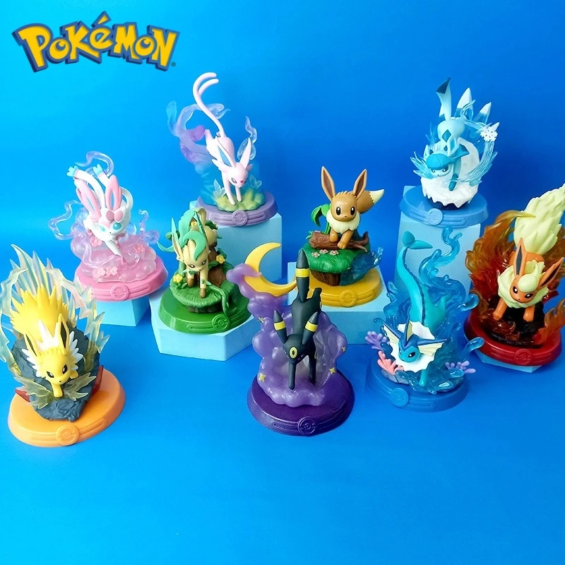 Boîte aveugle Pokemon, coordonnées, dessin animé mignon Eevee, mode familiale, jouet à collectionner, décoration de bureau Kawaii, cadeaux de vacances