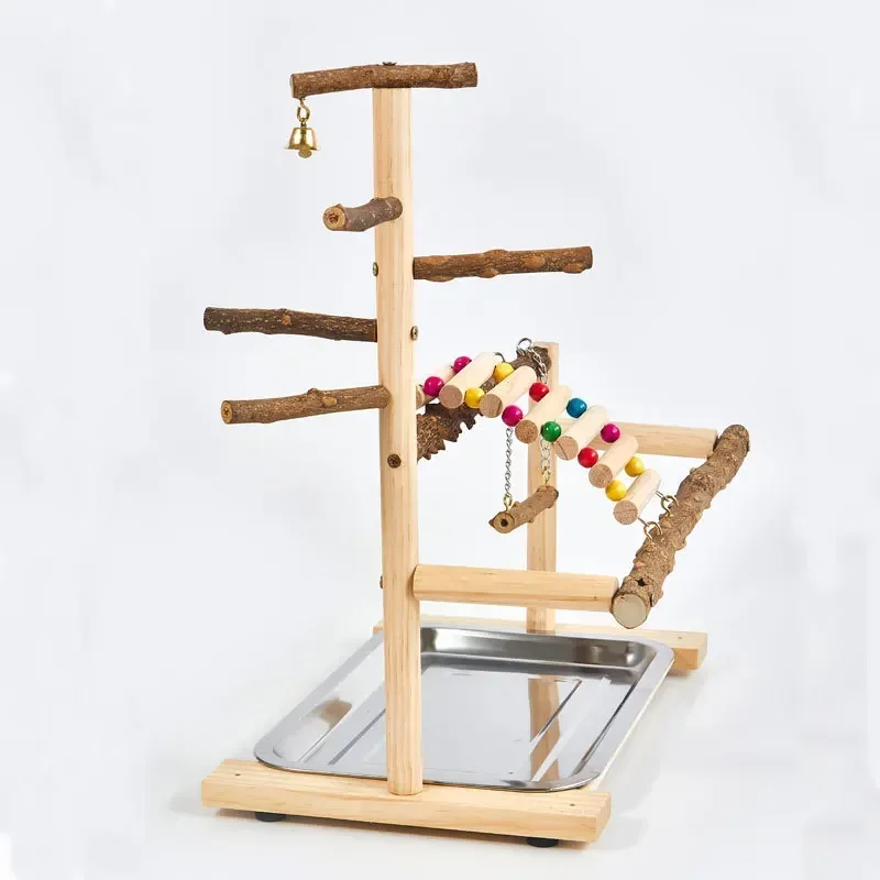 Parrot Interactive Amusement Park Parrot Training Solid Wood Station Stand Pole Bird Supplies Bird Rack Parrot Stand Stick