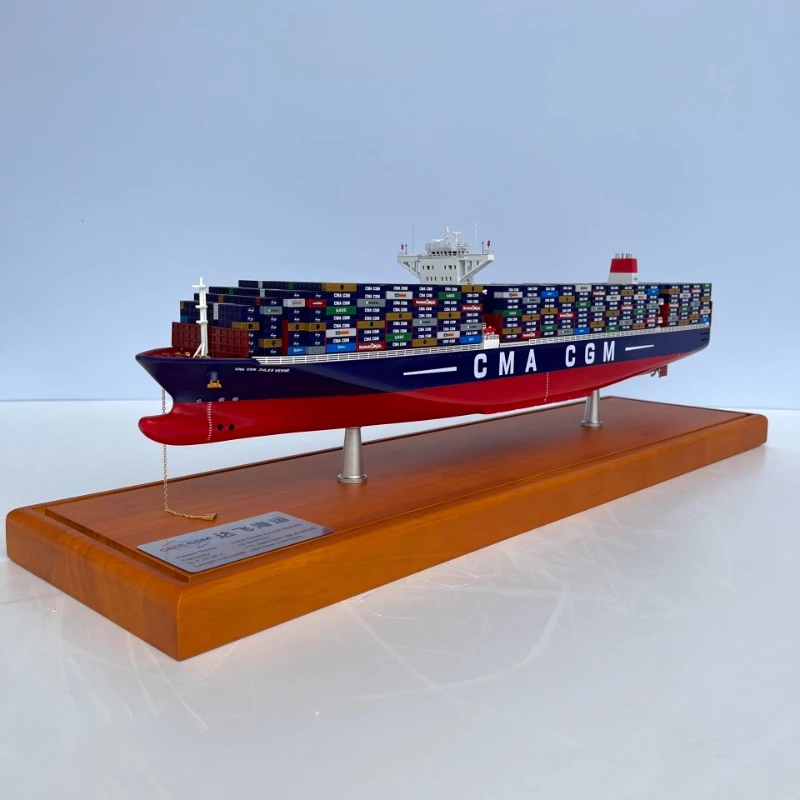 

Finished Shipping Container Ship Model Alloy Simulation Ocean Freight Boat Desktop Decoration Ornaments Commemorative Collection