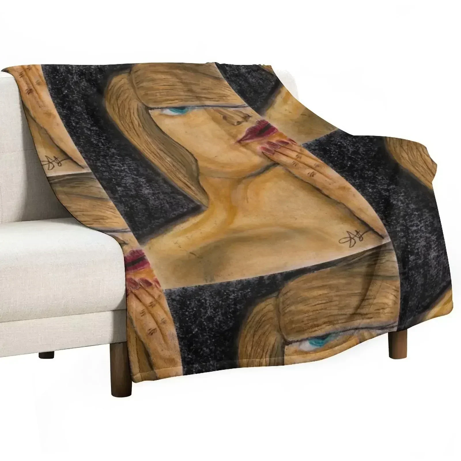 Blue eyed blonde Throw Blanket Multi-Purpose christmas gifts Flannels Sofas decorative Blankets For Baby Blankets