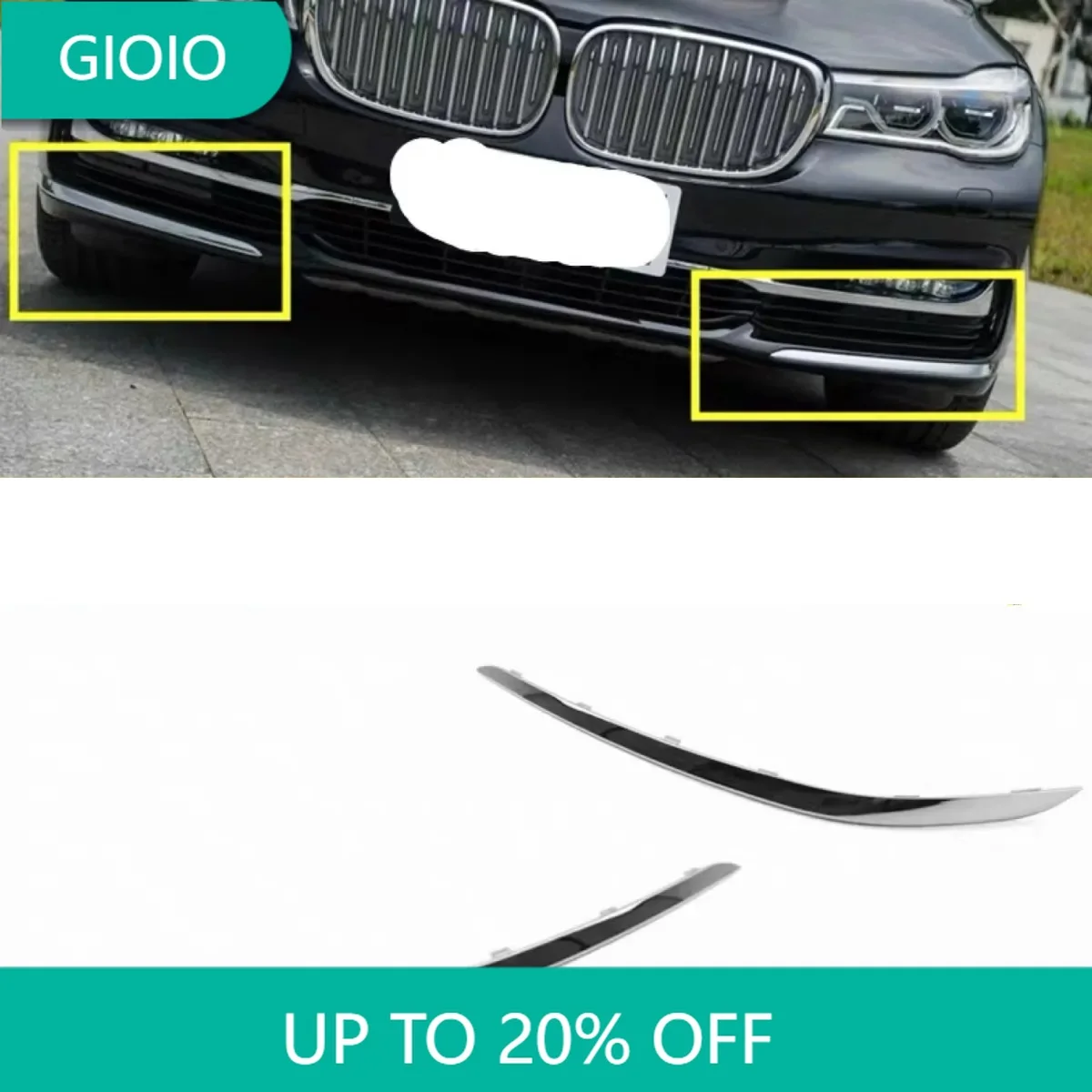 Front bumper trim strip For BMW 7 Series G12 730Li 740 750 2016 2017 2018