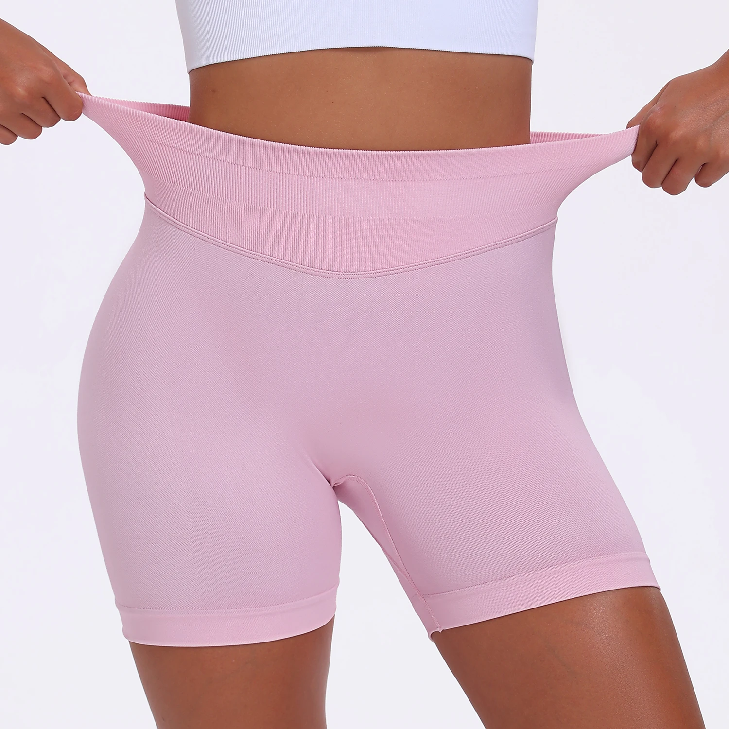 Seamless High Waisted Yoga Shorts for Women Scrunch Butt Lifting Biker Shorts Tummy Control Gym Fitness Workout Tight Sportswear