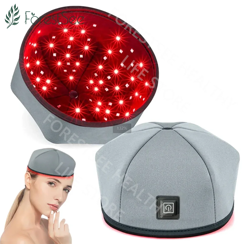 120pcs LED Red Light Cap For Head Massage Stress Relief Scalp Phototherapy Hair Growth Helmet Headache Relief Care Accessories