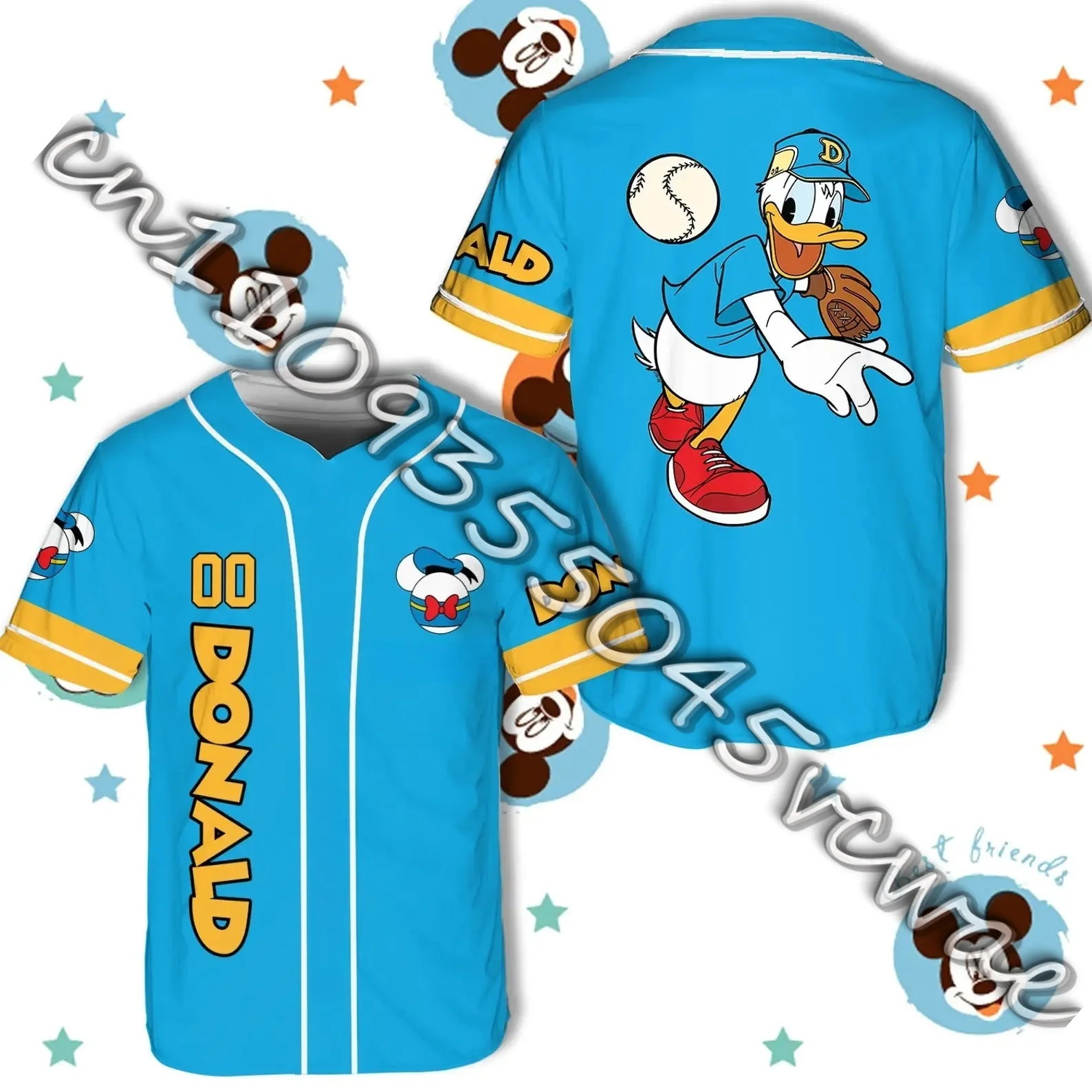 

Бейсбольная футболка Disney 2026, бейсбольная футболка для игры в бейсбол, бейсбольная футболка с Микки, Минни и Стичем, мужские, женские и детские футболки с коротким рукавом