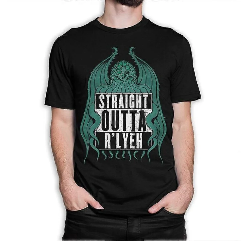

Футболка Cthulhu Straight Outta R'lyeh, рубашка HP Lovecraft — YFE285