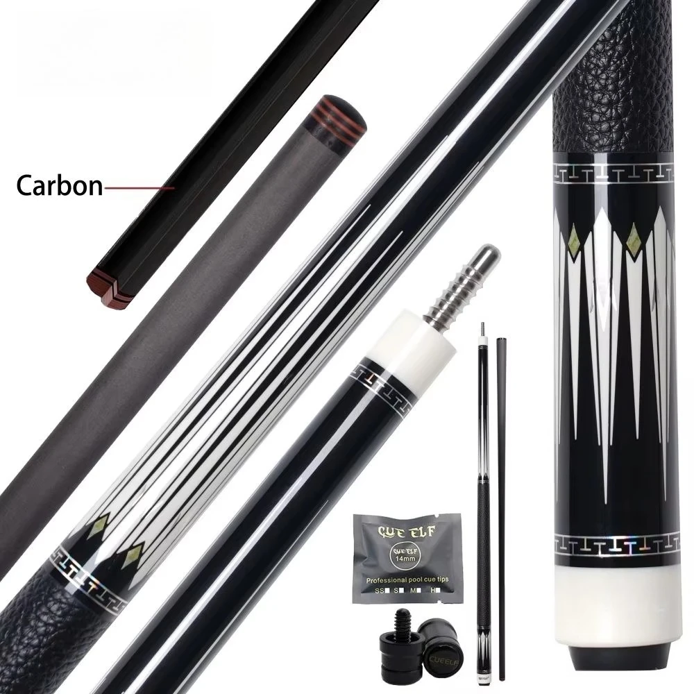 

Роскошный бильярдный кий из натуральной кожи, наклейка 12,5 мм, размер наконечника, высококачественный бильярдный кий из углеродного волокна, 58 дюймов