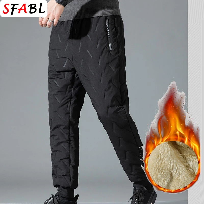 

Windproof Warm Ski Snow Pants for Men Winter New Winter Thick Fleece Pants Men Thermal Warm Trousers Casual Men's Pants Outdoor