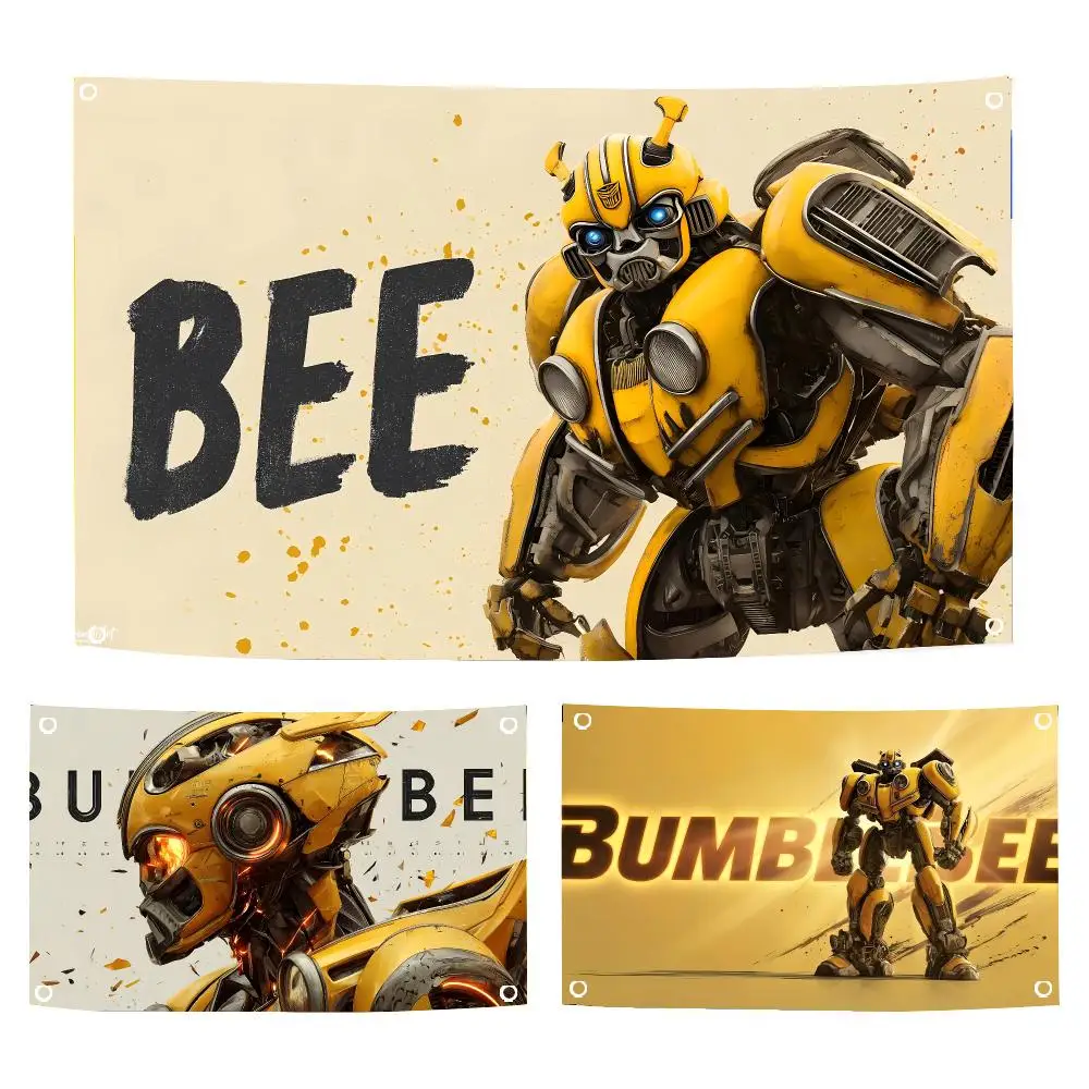 Bumblebee Transformer Robot Mouse Pad Flags Durable Outdoor Indoor Festive Decoration Classic Design Wall Room Banner