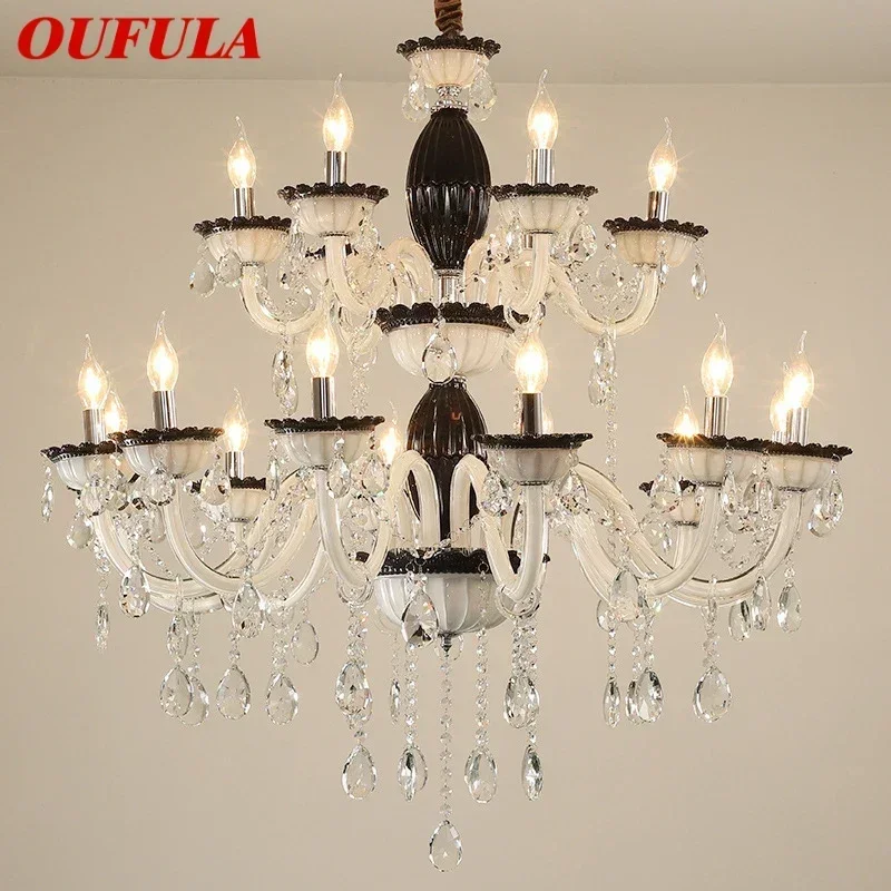 

OUFULA European Crystal Pendent Lamp Candle Lamp Luxury Art Living Room Restaurant BedroomVilla Hotel KTV Chandelier