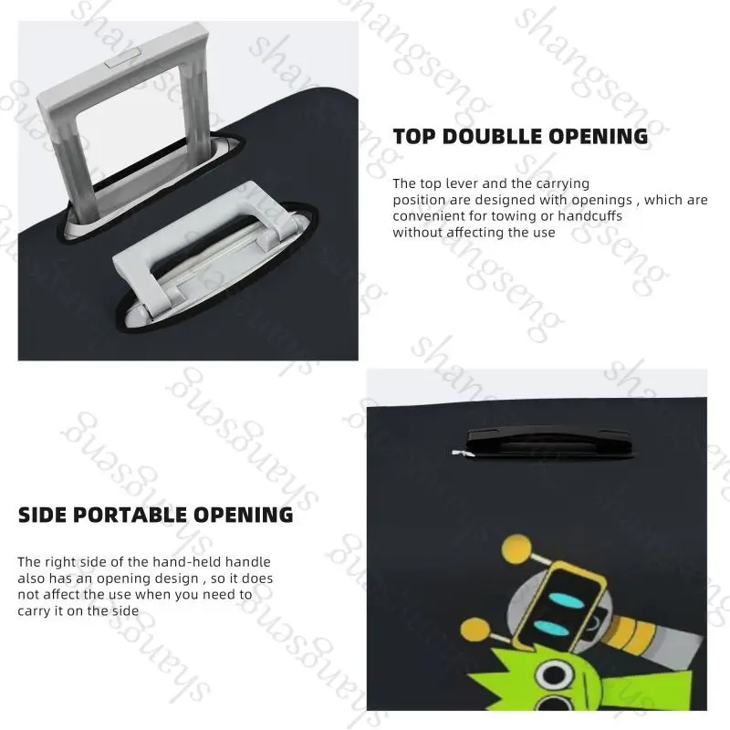 حقيبة واقية لحقيبة السفر، غطاء حقيبة السفر، حماية مرنة، غطاء أمتعة قابل للغسل، 18-32 بالرسوم المتحركة Sprunki #4