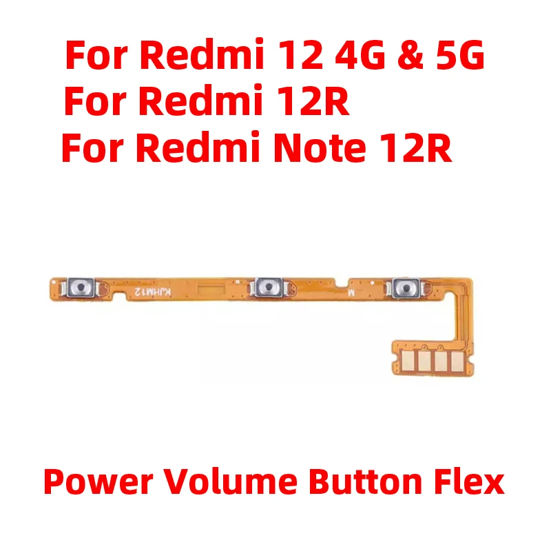 For Xiaomi Redmi 12R Power ON OFF Volume Camera Key Button Switch Flex Cable Replacement