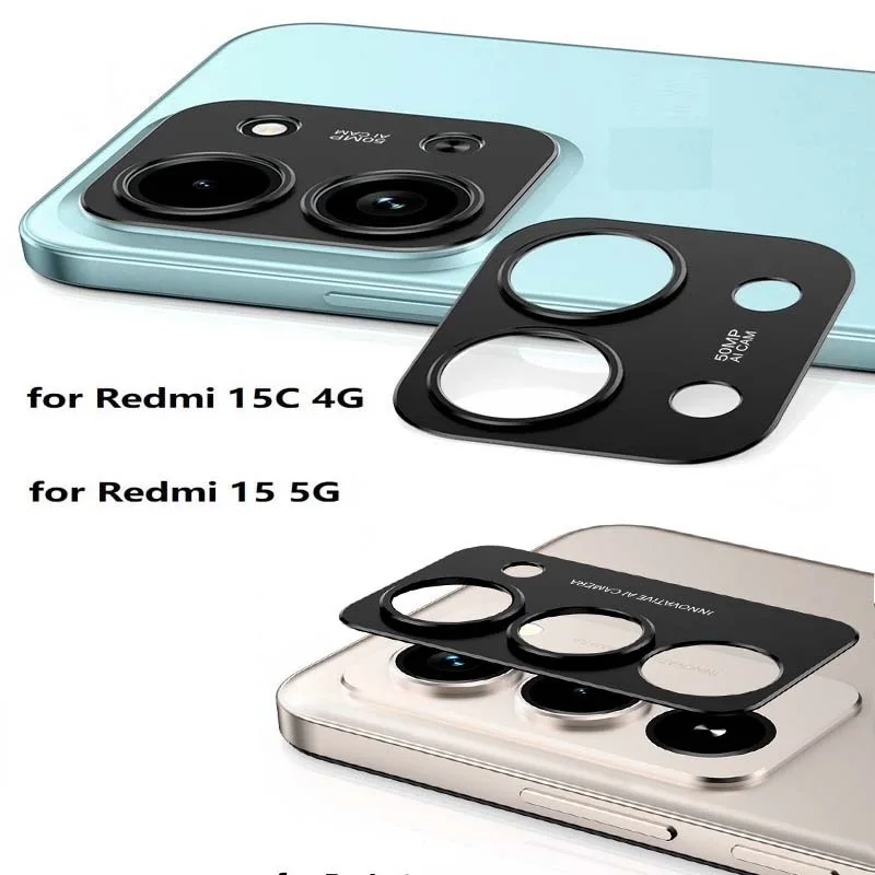 

for Redmi 15 5G 15C 4G Camera Bezel Anti Scratch Metal Frame Cover Hollow Film Super Slim Lens Protector Cap Sticker