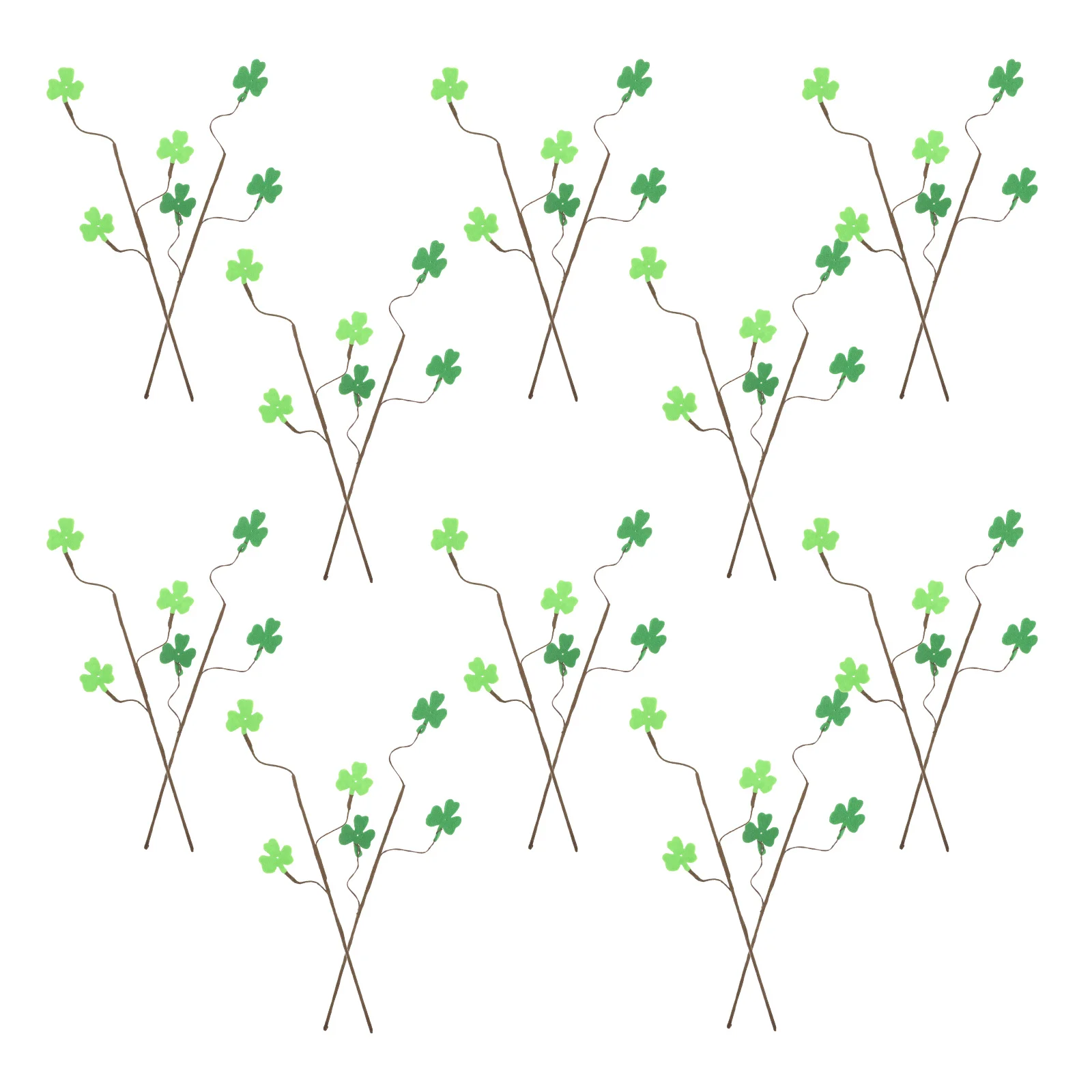 

20pcs Artificial Shamrock Bouquet Felt Shamrock Stems Fake Green Floral Picks For St Patricks Day Decor Table Centerpieces