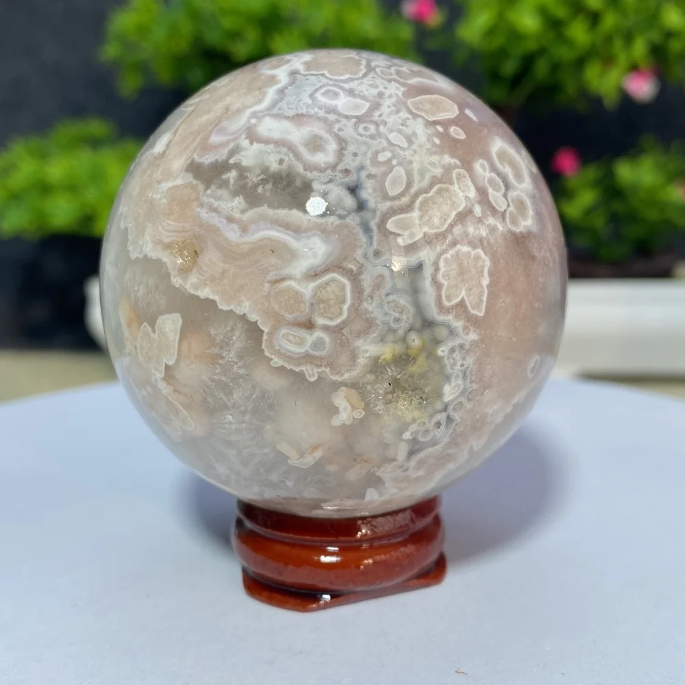 Boule d'améthyste rose en fleurs de cerisier, géode, cristal naturel, pierre de Quartz, énergie Reiki, minéraux violets, décoration de maison, cadeau