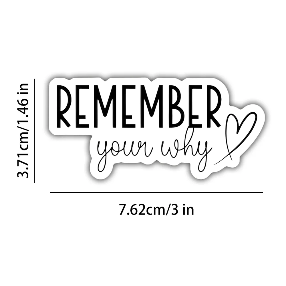 10 PCS Remember Your Why Motivational Sticker Inspirational Vinyl Decal Uplifting Positive Quote For Laptops Bottles Journals