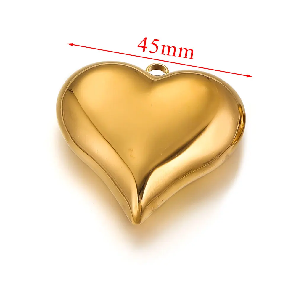 

1/2pcs Stainless Steel Large Heart Hollow Charm Connectors Polished Gold Plated for DIY Necklace Bracelet Jewelry Making Finding