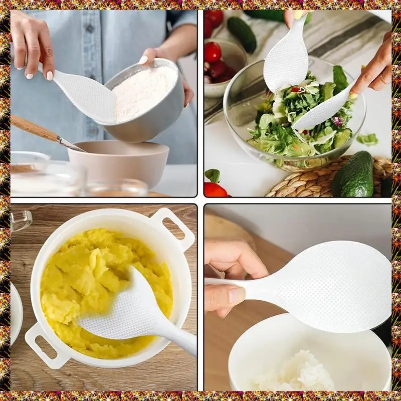Rice Paddle Non Stick Standing Rice Spoon Spatula Heat Resistant Rice Cooker Spoon