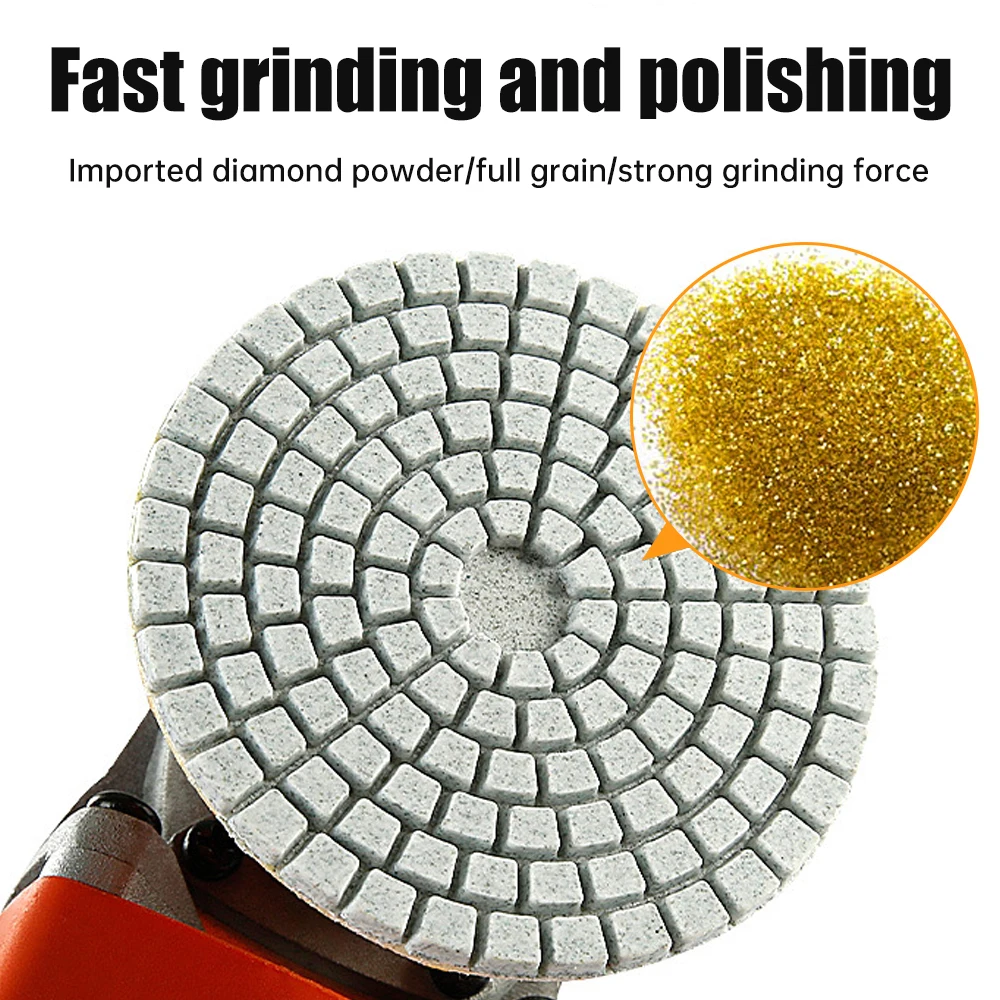 Set di tamponi per lucidatura diamantati da 3 pollici 100mm tampone per lucidatura disco abrasivo a secco bagnato per piastrelle in pietra di marmo cemento granito diamante
