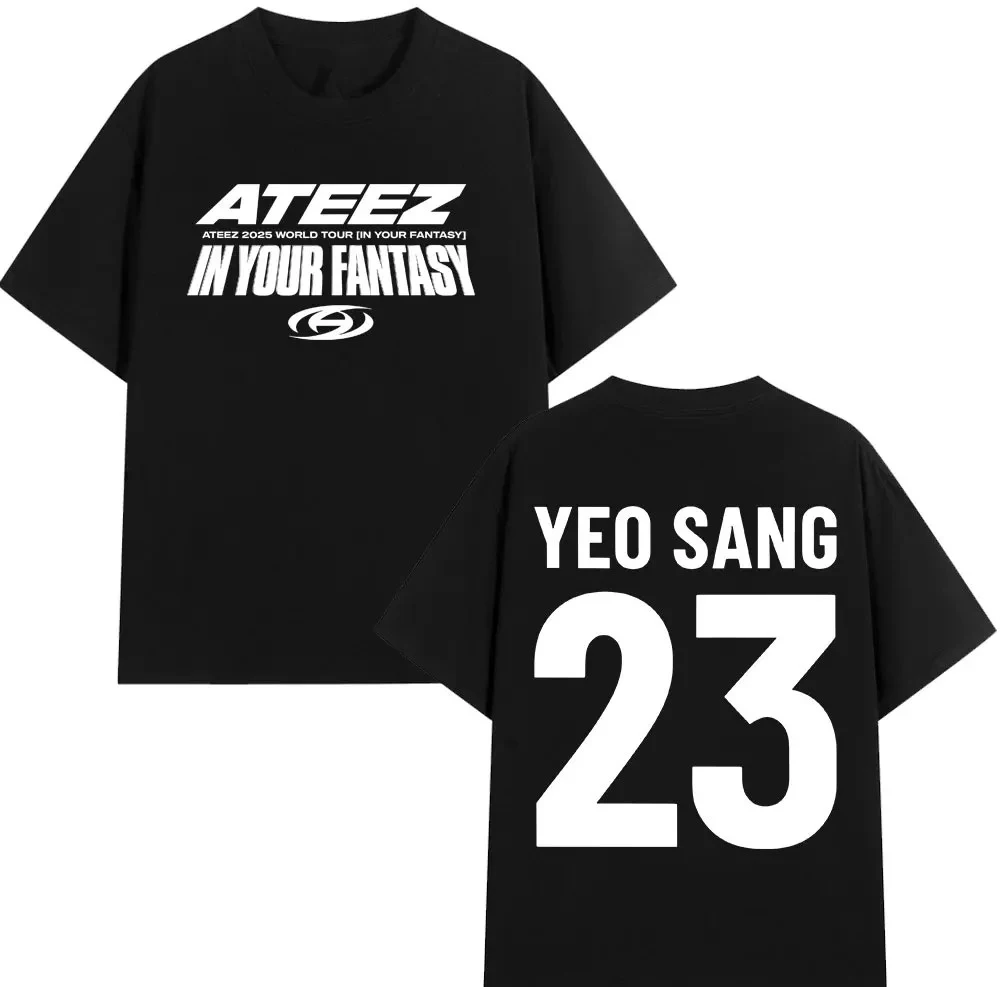 

Ateez 2025 World Tour in Your Fantasy T-shirts Hongjoong Seonghwa Yunho Yeosang San Mingi Wooyoung Jongho Short Sleeve T Shirts