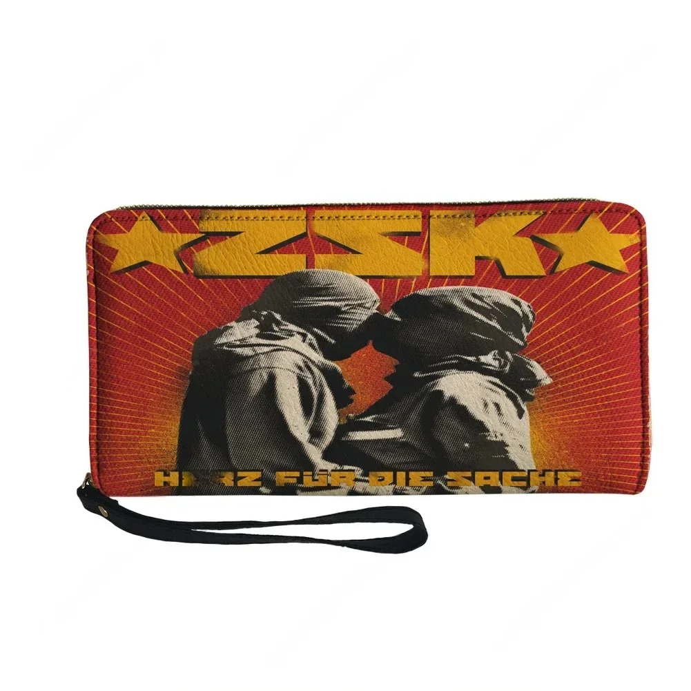 ZSK German Berlin Skateboard Punk Band Custom Wallet Purse Mens Women Zipper Long Wallets Double Print  Portable Wallet Gift Bag