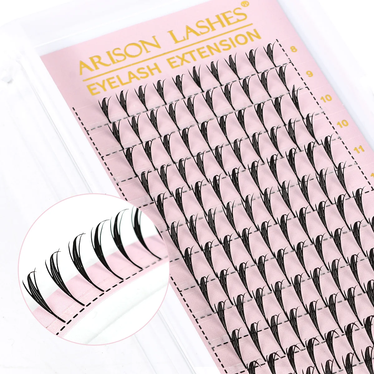 ARISON Comic Spire Premade Fan Ciglia 8-15mm D Ciglia individuali Fioritura automatica Volume Ciglia Estensioni per il commercio all'ingrosso