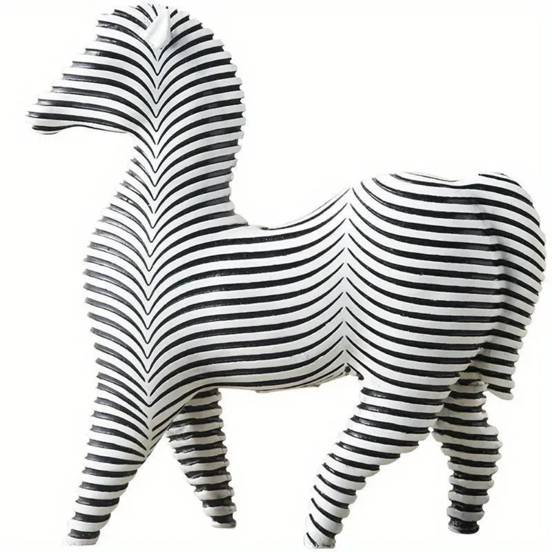 Black and White Striped Animal Shaped Desk, Living Room Entrance, Desktop Decoration, TV Cabinet, Wine Cabinet, Home Decoration